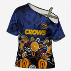 Personalized Adelaide Crows Cross Shoulder Shirt Aboriginal Dot Painting Graffiti Style