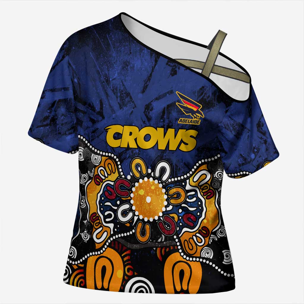 Personalized Adelaide Crows Cross Shoulder Shirt Aboriginal Dot Painting Graffiti Style