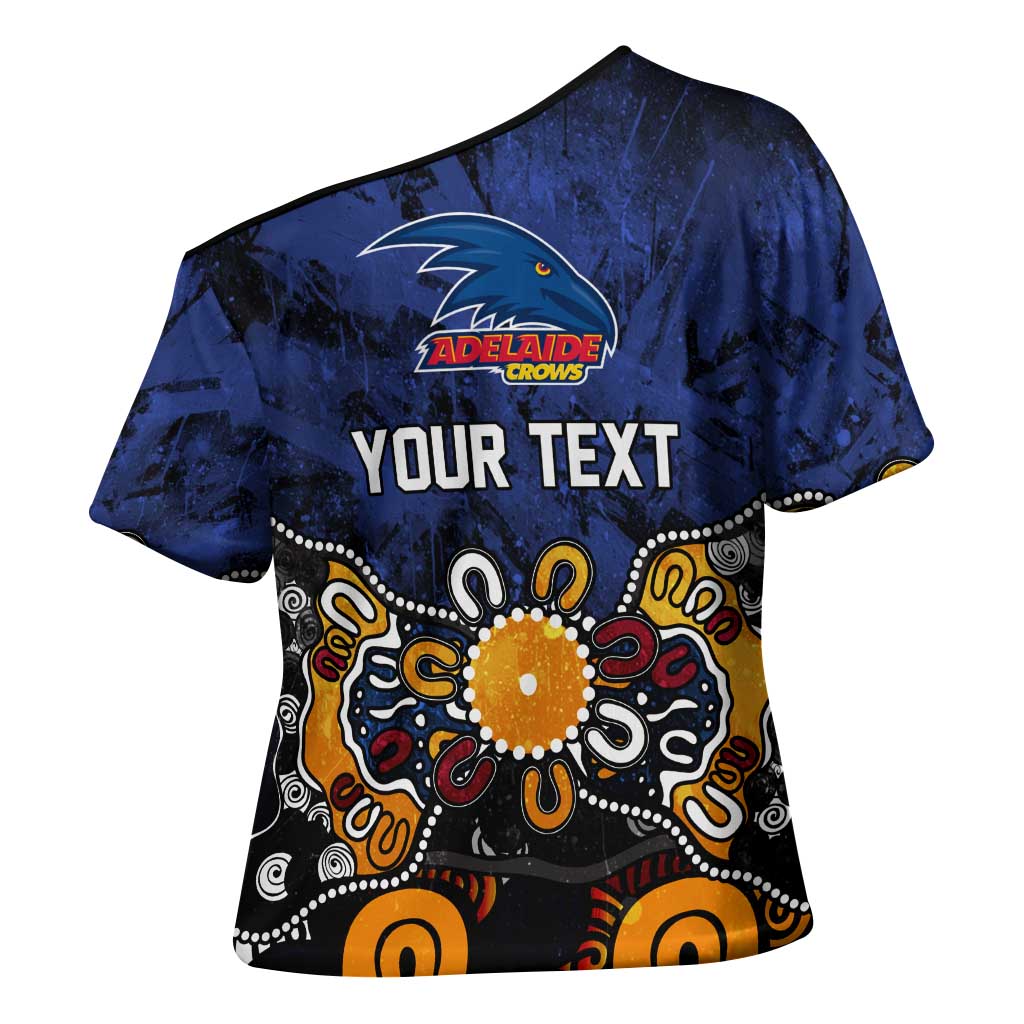 Personalized Adelaide Crows Cross Shoulder Shirt Aboriginal Dot Painting Graffiti Style
