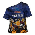 Personalized Adelaide Crows Cross Shoulder Shirt Aboriginal Dot Painting Graffiti Style