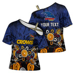 Personalized Adelaide Crows Cross Shoulder Shirt Aboriginal Dot Painting Graffiti Style