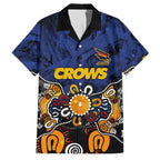 Personalized Adelaide Crows Family Matching Mermaid Dress and Hawaiian Shirt Aboriginal Dot Painting Graffiti Style