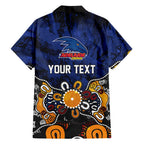 Personalized Adelaide Crows Family Matching Mermaid Dress and Hawaiian Shirt Aboriginal Dot Painting Graffiti Style