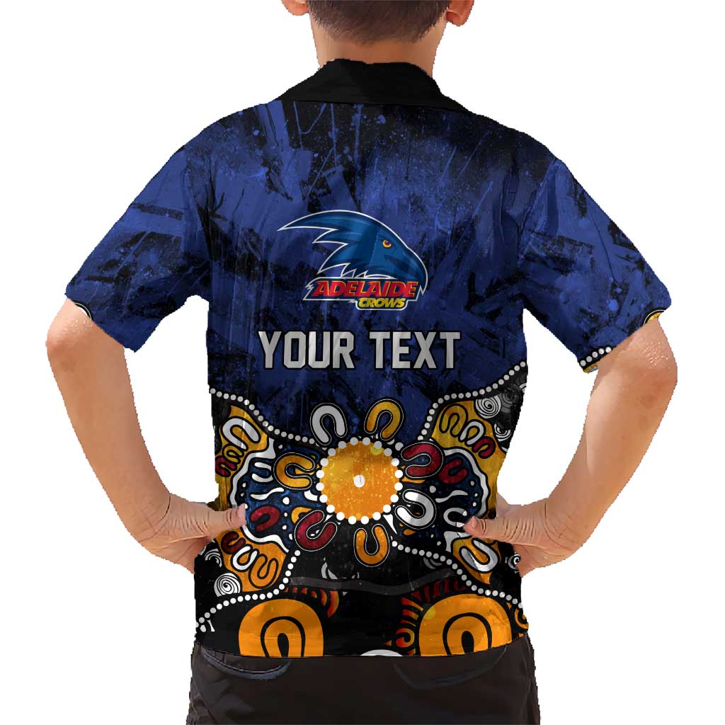 Personalized Adelaide Crows Family Matching Summer Maxi Dress and Hawaiian Shirt Aboriginal Dot Painting Graffiti Style