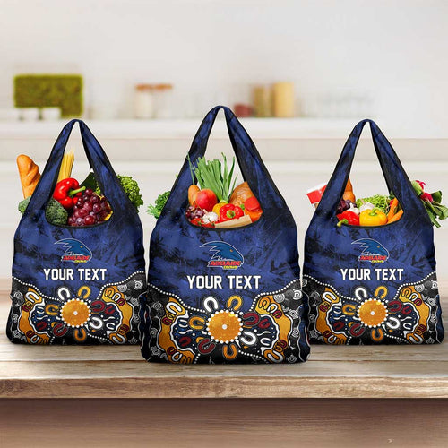Personalized Adelaide Crows Grocery Bag Aboriginal Dot Painting Graffiti Style