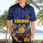 Personalized Adelaide Crows Hawaiian Shirt Aboriginal Dot Painting Graffiti Style