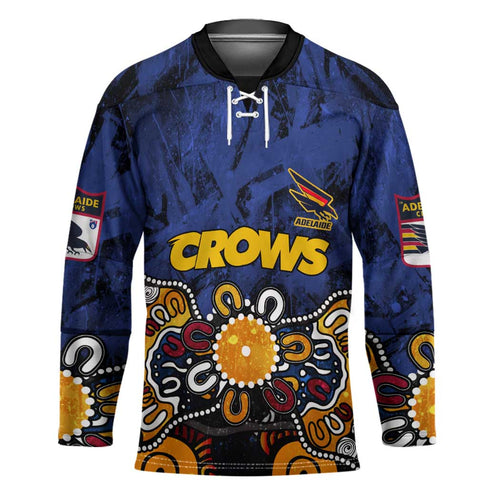 Personalized Adelaide Crows Hockey Jersey Aboriginal Dot Painting Graffiti Style