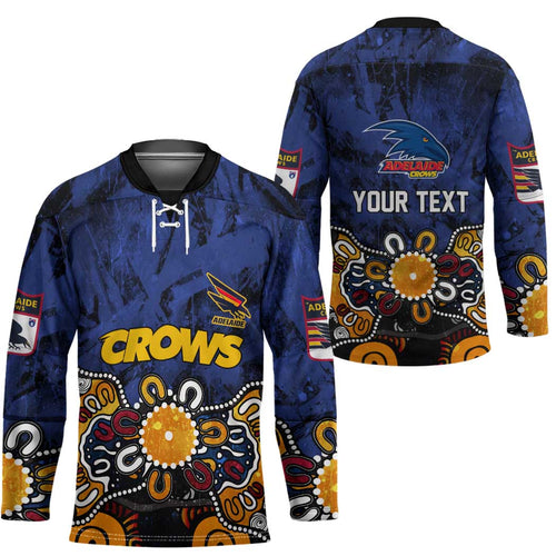 Personalized Adelaide Crows Hockey Jersey Aboriginal Dot Painting Graffiti Style