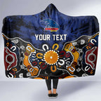 Personalized Adelaide Crows Hooded Blanket Aboriginal Dot Painting Graffiti Style