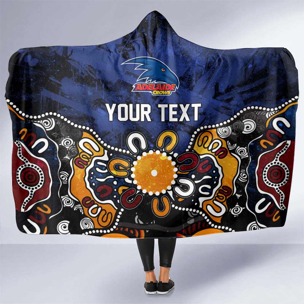 Personalized Adelaide Crows Hooded Blanket Aboriginal Dot Painting Graffiti Style