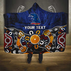Personalized Adelaide Crows Hooded Blanket Aboriginal Dot Painting Graffiti Style