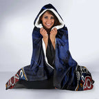 Personalized Adelaide Crows Hooded Blanket Aboriginal Dot Painting Graffiti Style