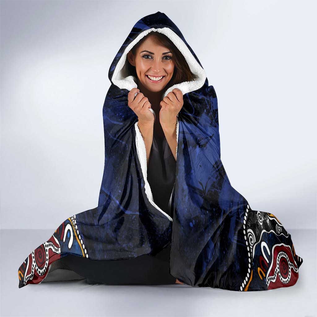 Personalized Adelaide Crows Hooded Blanket Aboriginal Dot Painting Graffiti Style