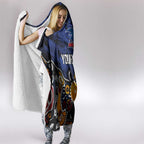 Personalized Adelaide Crows Hooded Blanket Aboriginal Dot Painting Graffiti Style