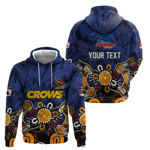 Personalized Adelaide Crows Hoodie Aboriginal Dot Painting Graffiti Style