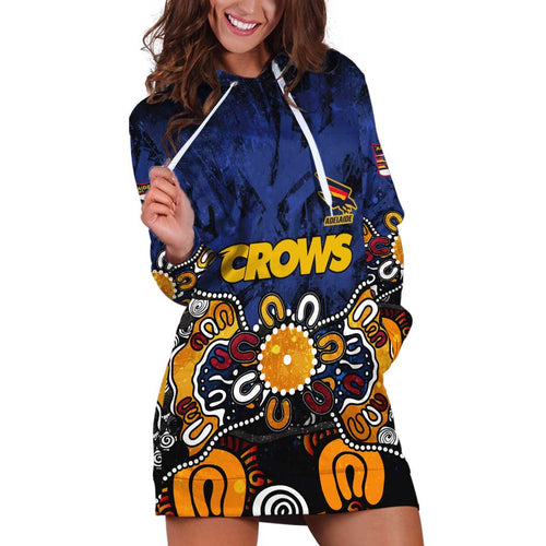 Personalized Adelaide Crows Hoodie Dress Aboriginal Dot Painting Graffiti Style
