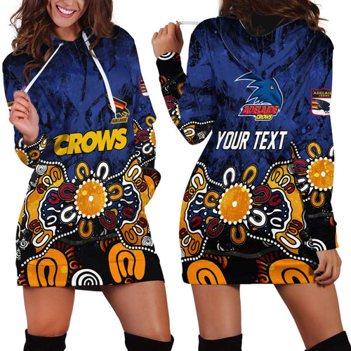 Personalized Adelaide Crows Hoodie Dress Aboriginal Dot Painting Graffiti Style