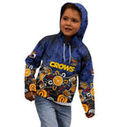 Personalized Adelaide Crows Kid Hoodie Aboriginal Dot Painting Graffiti Style