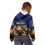 Personalized Adelaide Crows Kid Hoodie Aboriginal Dot Painting Graffiti Style