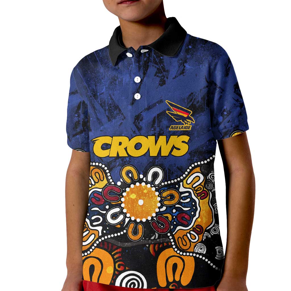 Personalized Adelaide Crows Kid Polo Shirt Aboriginal Dot Painting Graffiti Style