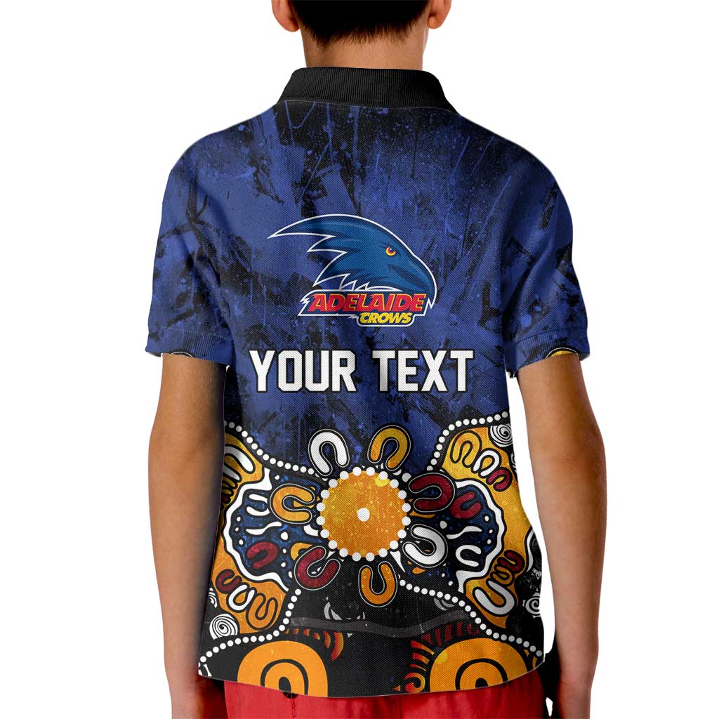 Personalized Adelaide Crows Kid Polo Shirt Aboriginal Dot Painting Graffiti Style