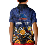 Personalized Adelaide Crows Kid Polo Shirt Aboriginal Dot Painting Graffiti Style