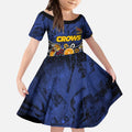 Personalized Adelaide Crows Kid Short Sleeve Dress Aboriginal Dot Painting Graffiti Style