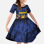 Personalized Adelaide Crows Kid Short Sleeve Dress Aboriginal Dot Painting Graffiti Style