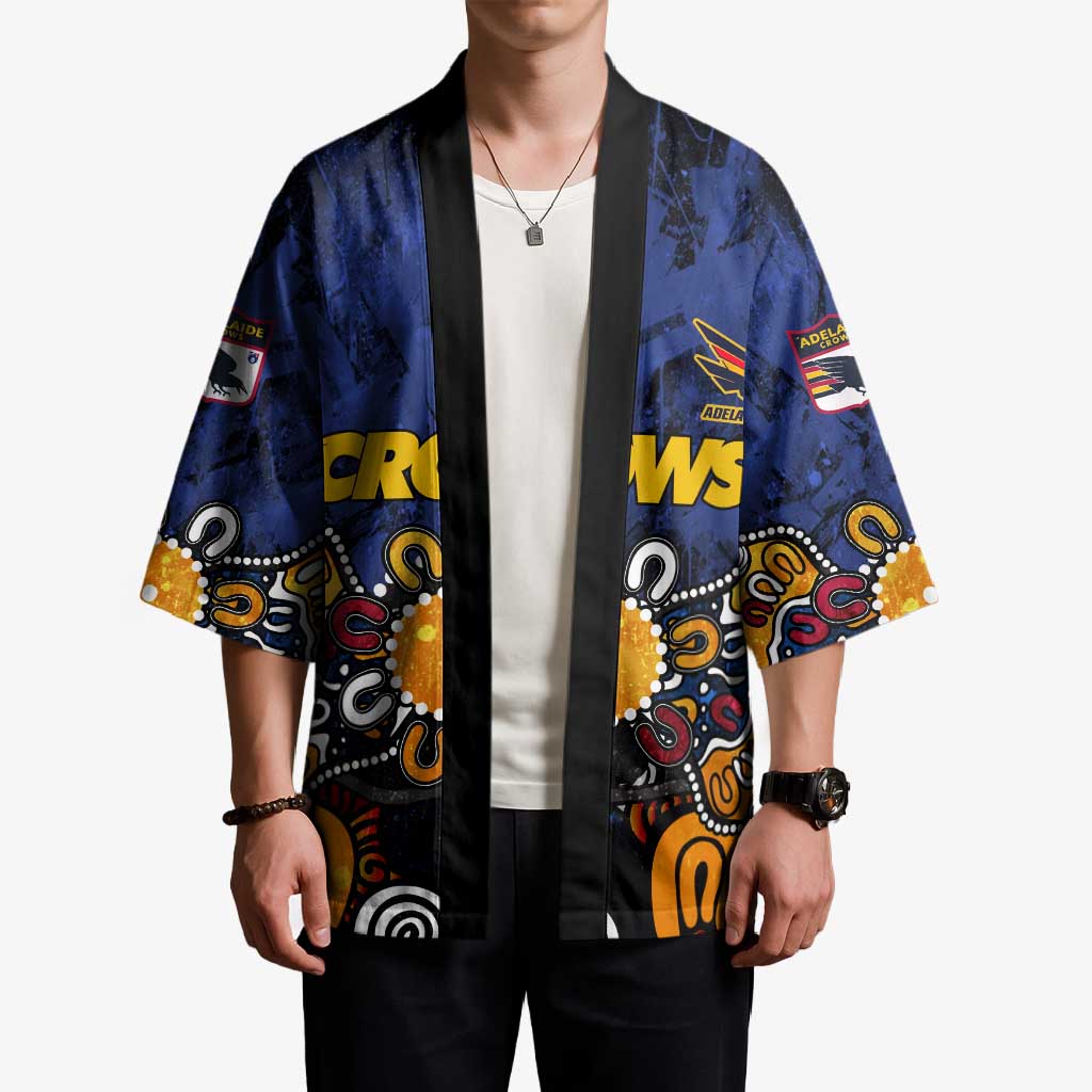 Personalized Adelaide Crows Kimono Aboriginal Dot Painting Graffiti Style