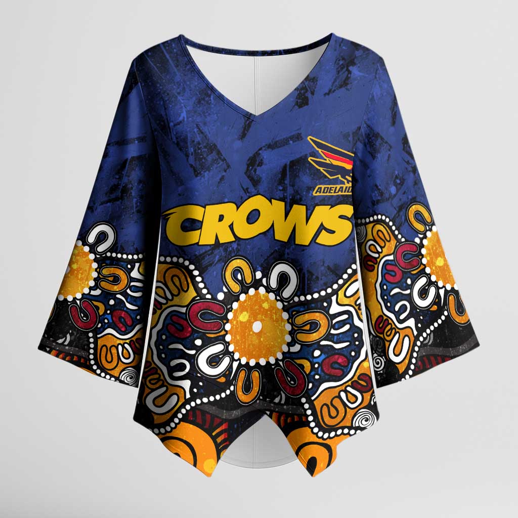 Personalized Adelaide Crows Kimono Sleeve Blouse Aboriginal Dot Painting Graffiti Style