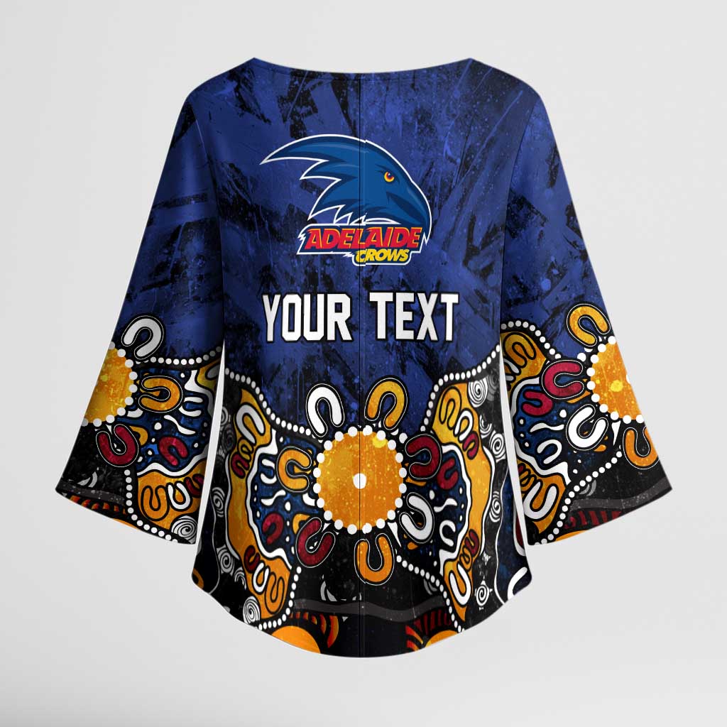 Personalized Adelaide Crows Kimono Sleeve Blouse Aboriginal Dot Painting Graffiti Style