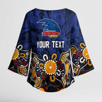 Personalized Adelaide Crows Kimono Sleeve Blouse Aboriginal Dot Painting Graffiti Style