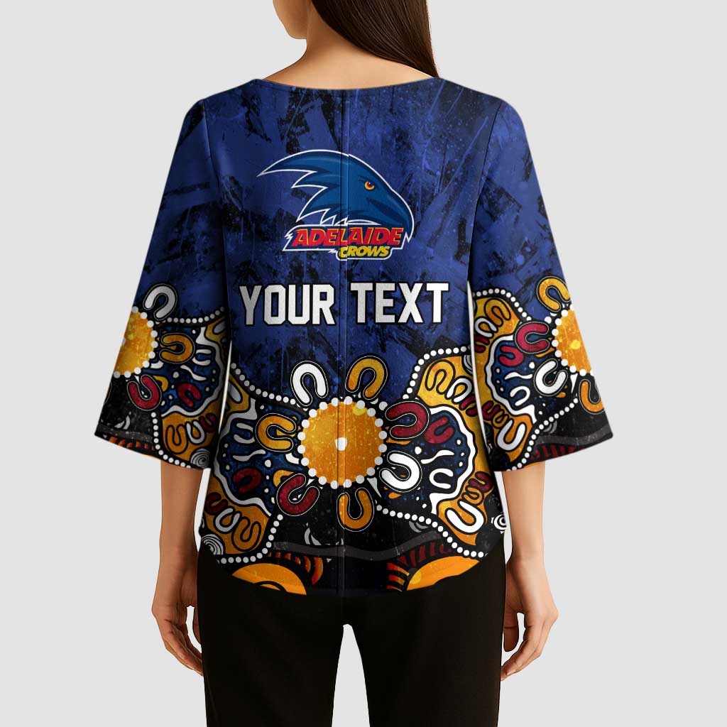 Personalized Adelaide Crows Kimono Sleeve Blouse Aboriginal Dot Painting Graffiti Style