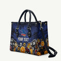 Personalized Adelaide Crows Leather Bag Aboriginal Dot Painting Graffiti Style