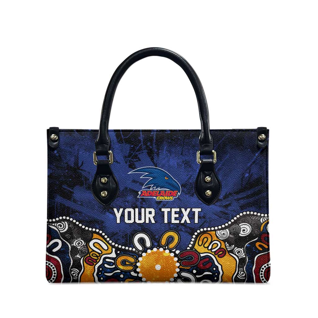Personalized Adelaide Crows Leather Bag Aboriginal Dot Painting Graffiti Style