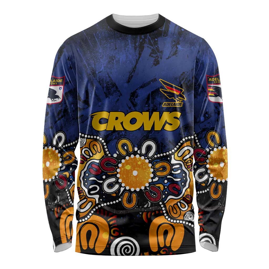 Personalized Adelaide Crows Long Sleeve Shirt Aboriginal Dot Painting Graffiti Style