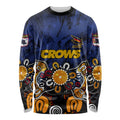 Personalized Adelaide Crows Long Sleeve Shirt Aboriginal Dot Painting Graffiti Style