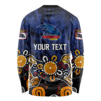 Personalized Adelaide Crows Long Sleeve Shirt Aboriginal Dot Painting Graffiti Style