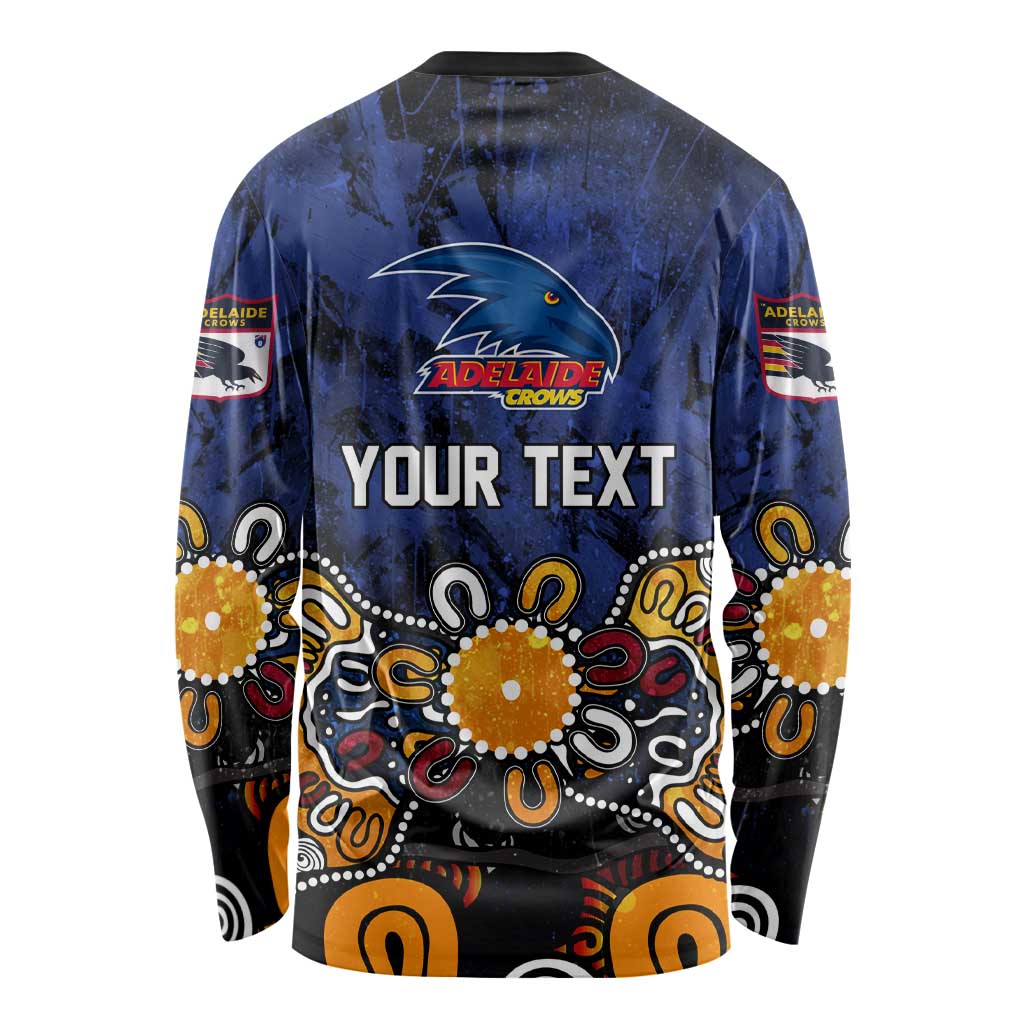 Personalized Adelaide Crows Long Sleeve Shirt Aboriginal Dot Painting Graffiti Style