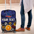 Personalized Adelaide Crows Luggage Cover Aboriginal Dot Painting Graffiti Style