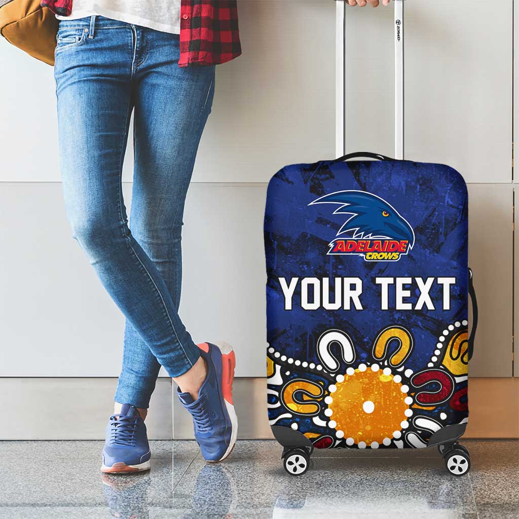 Personalized Adelaide Crows Luggage Cover Aboriginal Dot Painting Graffiti Style