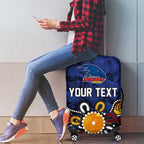 Personalized Adelaide Crows Luggage Cover Aboriginal Dot Painting Graffiti Style