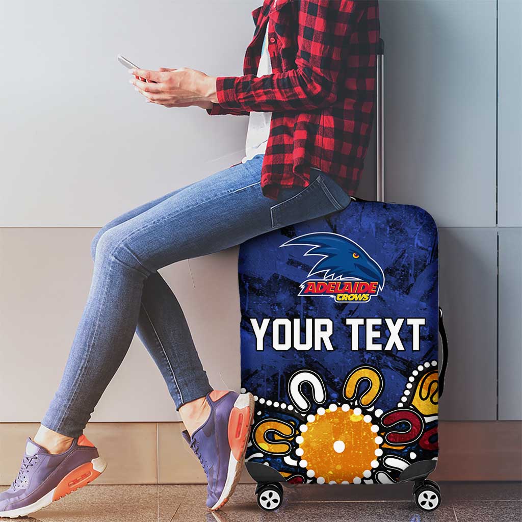 Personalized Adelaide Crows Luggage Cover Aboriginal Dot Painting Graffiti Style