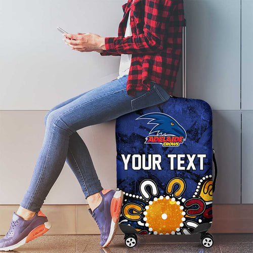 Personalized Adelaide Crows Luggage Cover Aboriginal Dot Painting Graffiti Style