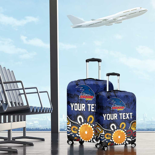 Personalized Adelaide Crows Luggage Cover Aboriginal Dot Painting Graffiti Style