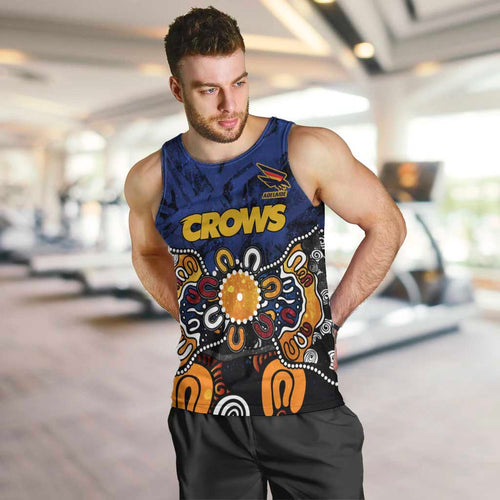 Personalized Adelaide Crows Men Tank Top Aboriginal Dot Painting Graffiti Style