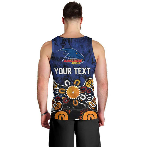 Personalized Adelaide Crows Men Tank Top Aboriginal Dot Painting Graffiti Style