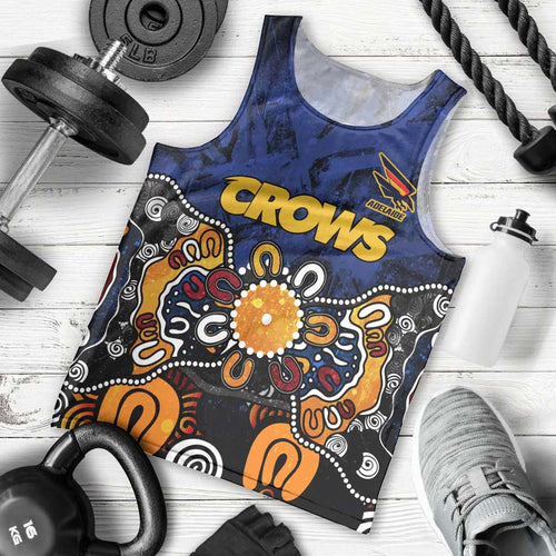 Personalized Adelaide Crows Men Tank Top Aboriginal Dot Painting Graffiti Style