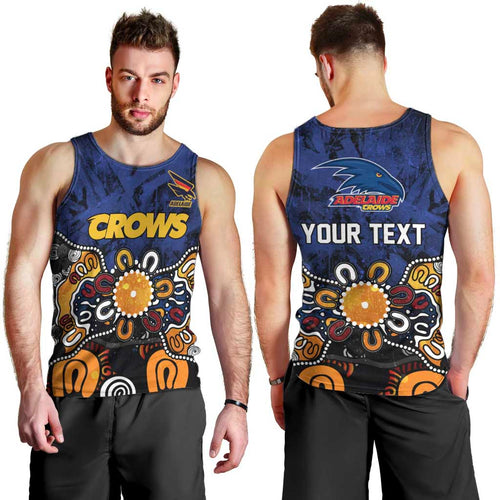 Personalized Adelaide Crows Men Tank Top Aboriginal Dot Painting Graffiti Style