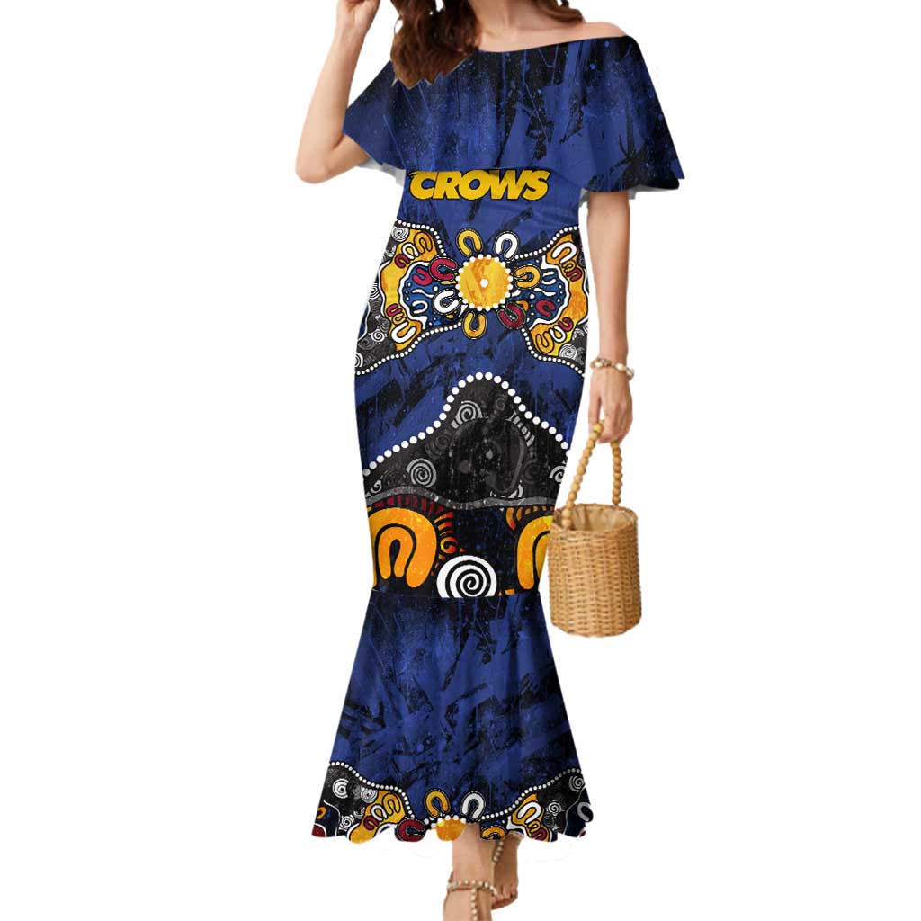 Personalized Adelaide Crows Mermaid Dress Aboriginal Dot Painting Graffiti Style